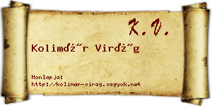 Kolimár Virág névjegykártya